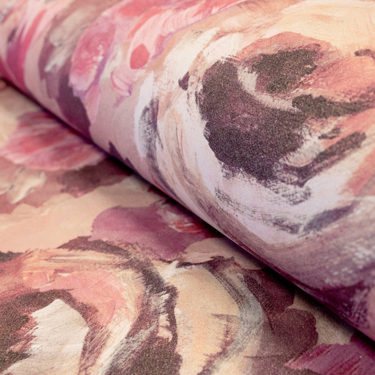 Mulberry Blush Non-Pasted Floral Wallpaper Roll