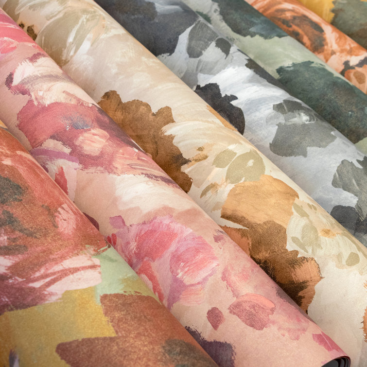 Mulberry Blush Non-Pasted Floral Wallpaper Roll