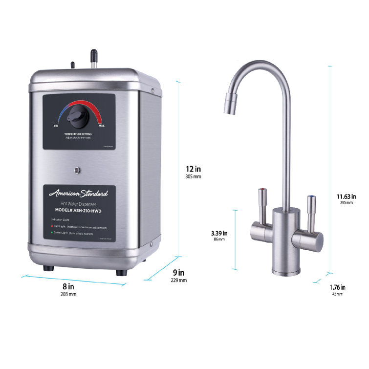 Brushed Nickel Dual Handle Hot and Cold Water Dispenser