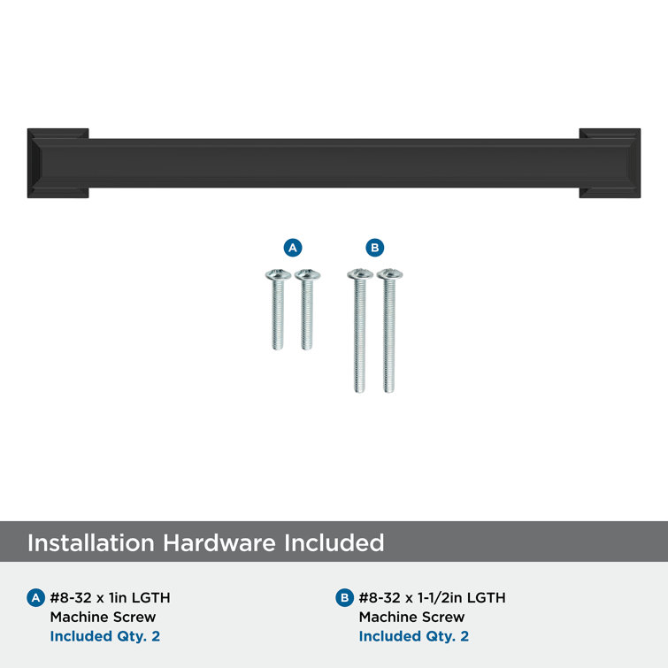 Matte Black 7-Inch Modern Cabinet Pull with Mounting Hardware