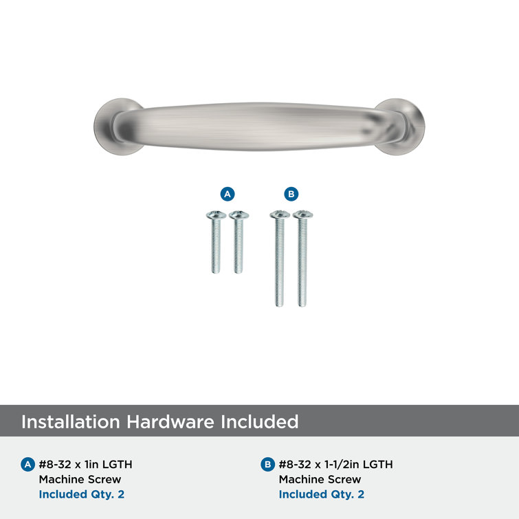 Satin Nickel 3-Inch Brushed Cabinet Pull with Mounting Hardware