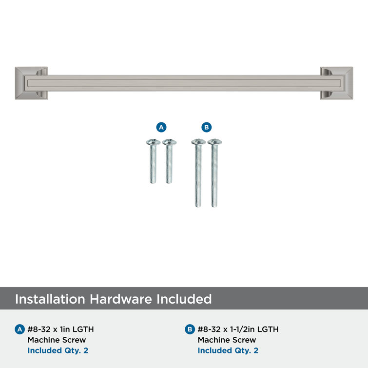 Satin Nickel 8-Inch Mulholland Cabinet Drawer Pull