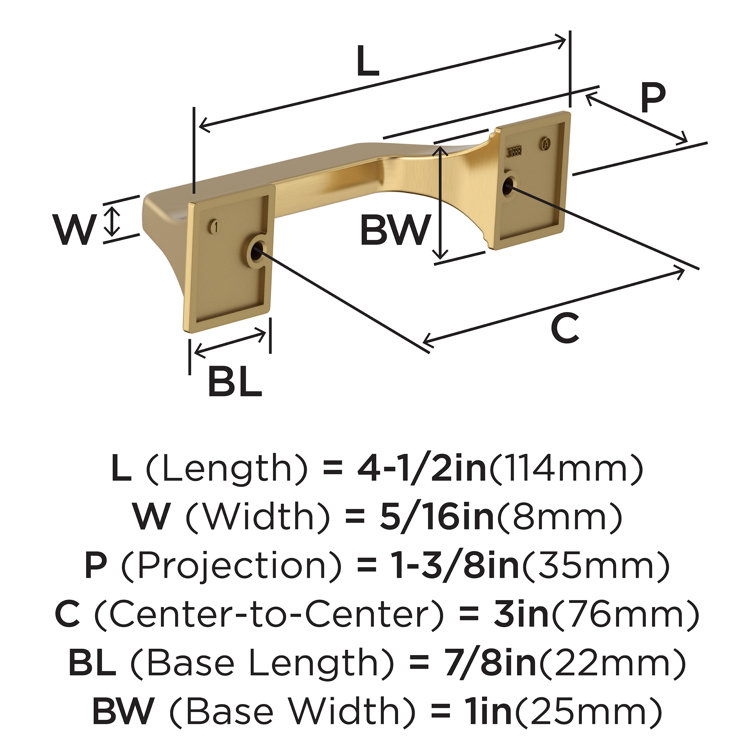 Champagne Bronze 6" Matte Cabinet Bar Pull with Mounting Hardware