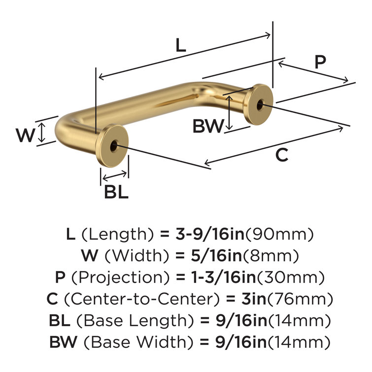 Champagne Bronze 5-1/16" Bar Cabinet Pull with Mounting Hardware