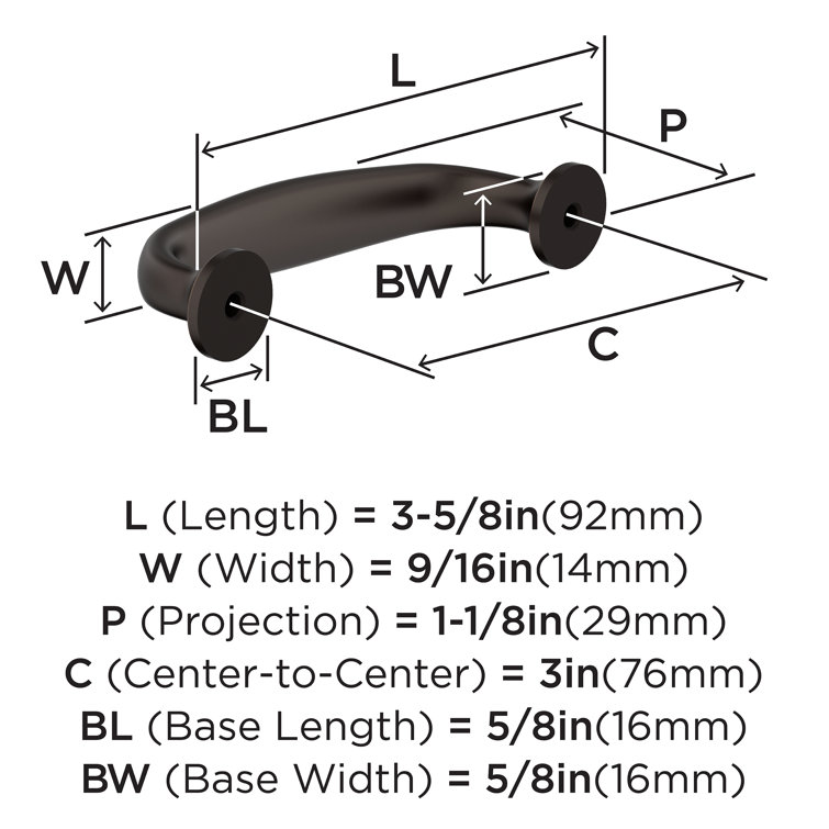 Oil Rubbed Bronze Traditional Cabinet Bar Pull