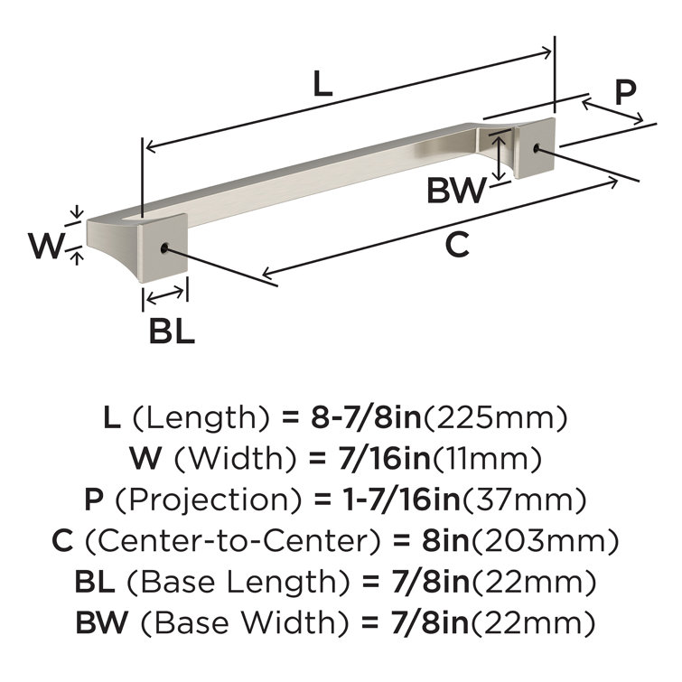 Satin Nickel 5-7/8" Traditional Bar Pull with Mounting Hardware