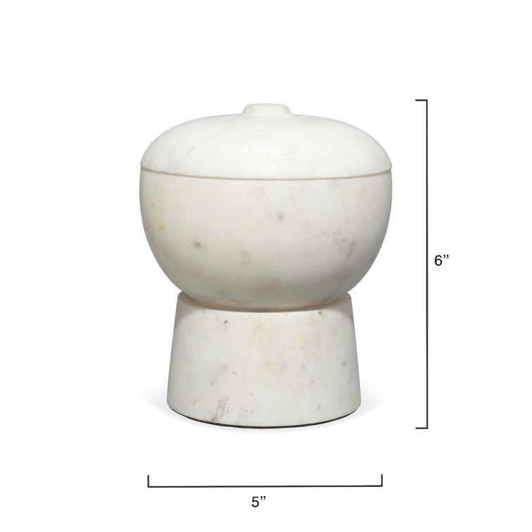 Handcrafted White Marble Decorative Storage Box with Lid