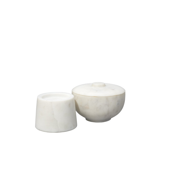 Handcrafted White Marble Decorative Box with Lid