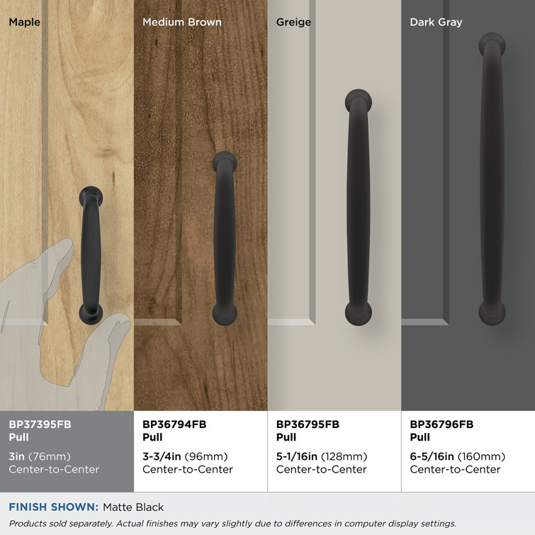 Matte Black Traditional Cabinet Bar Pull with Mounting Hardware