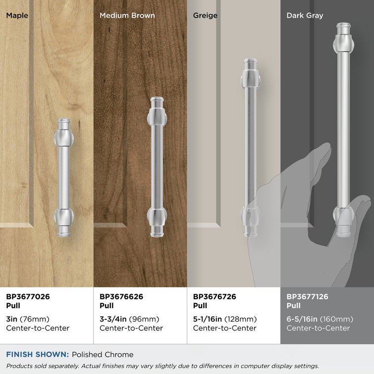 Polished Chrome 5-1/16" Traditional Cabinet Pull