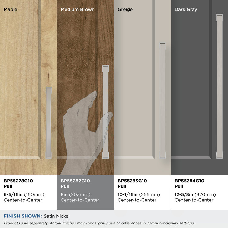 Satin Nickel Modern Cabinet Pull with Mounting Hardware