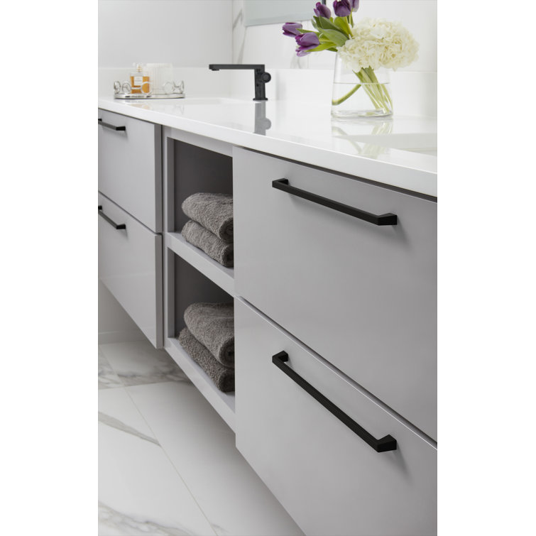 Modern Black Bronze Cabinet Drawer Pull with Mounting Hardware