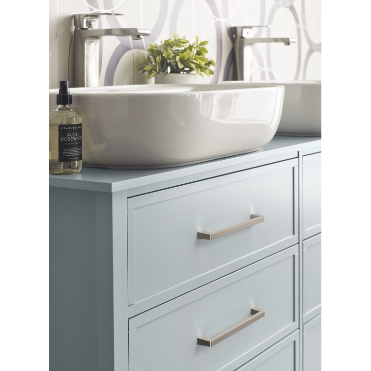 Satin Nickel Modern Cabinet Pull with Mounting Hardware