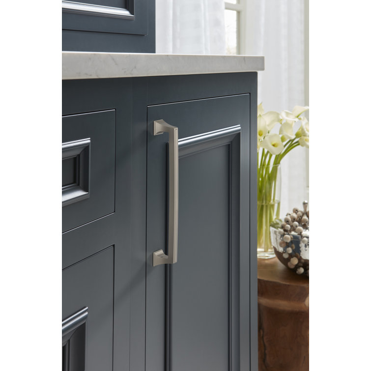 Satin Nickel 8-Inch Mulholland Cabinet Drawer Pull
