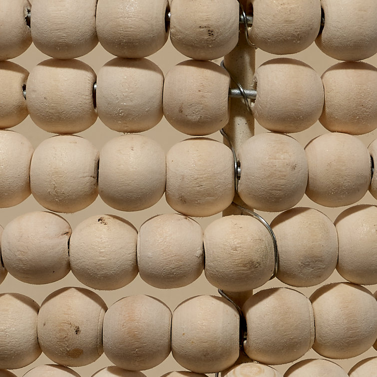 Natural Mango Wood Beaded Cone Wall Sconce