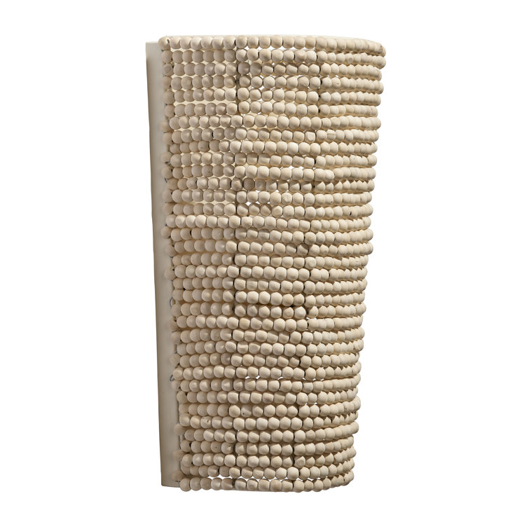 Natural Mango Wood Beaded Cone Wall Sconce