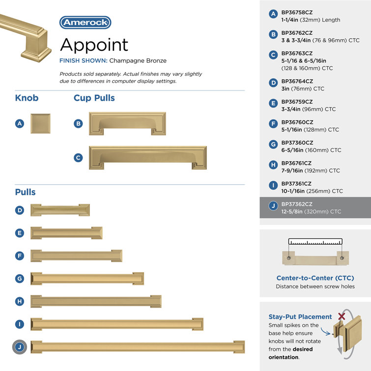 Champagne Bronze Traditional Bar Cabinet Pull with Mounting Hardware