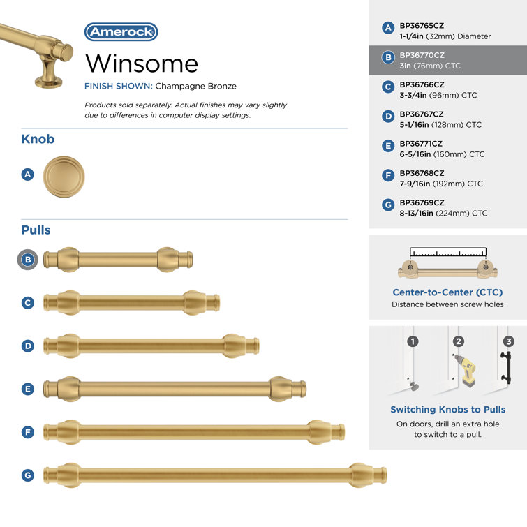Winsome 5-1/16" Champagne Bronze Traditional Bar Pull