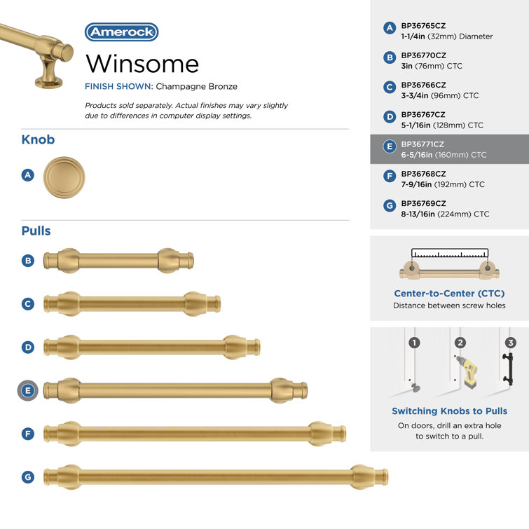 Winsome 5-1/16" Champagne Bronze Traditional Bar Pull
