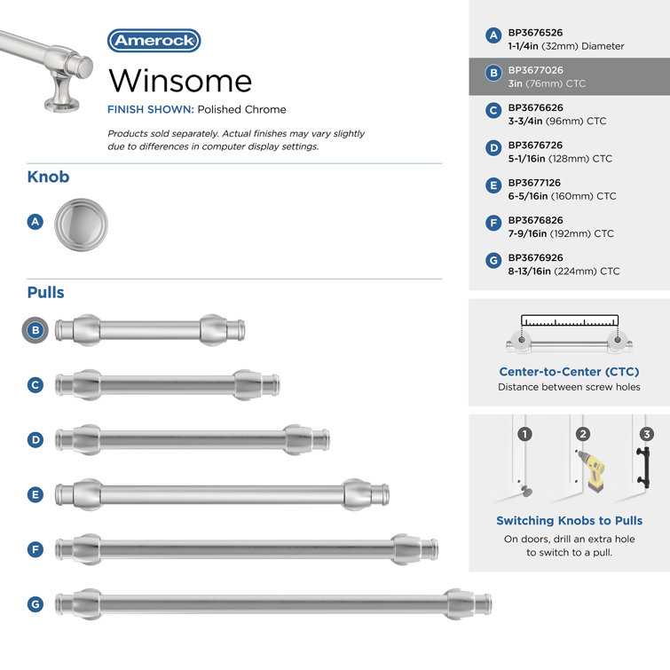 Polished Chrome 5-1/16" Traditional Cabinet Pull