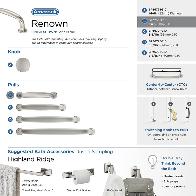 Satin Nickel 3-Inch Brushed Cabinet Pull with Mounting Hardware