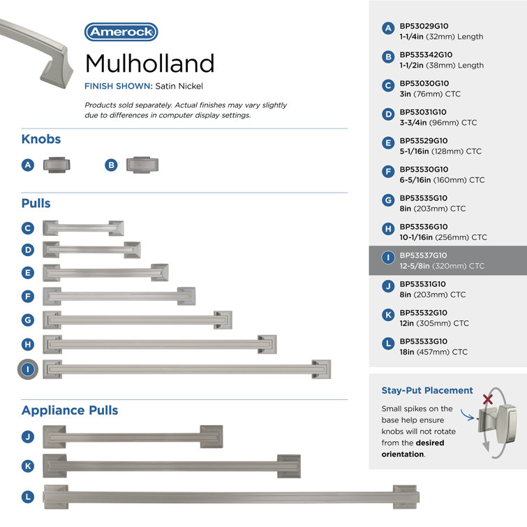 Satin Nickel 8-Inch Mulholland Cabinet Drawer Pull
