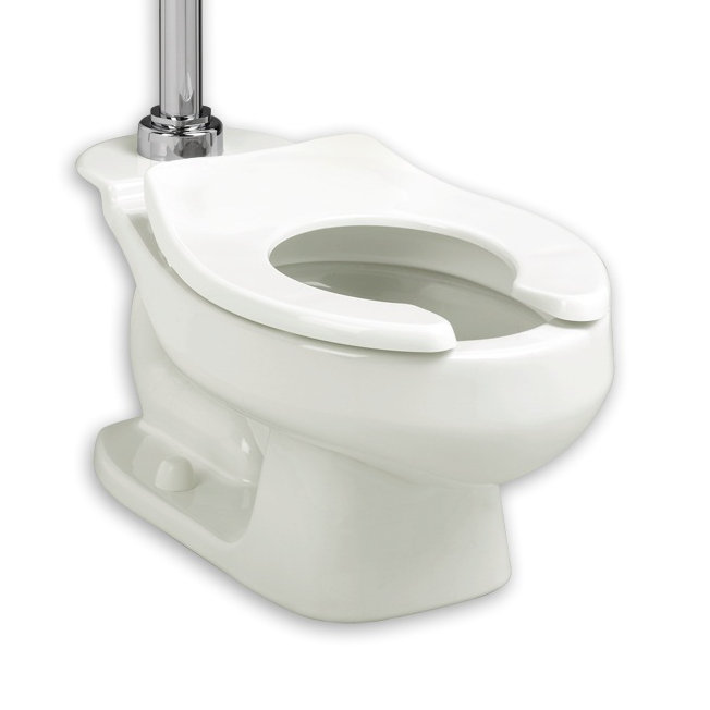 White Vitreous China Low Height Flushometer Toilet Bowl
