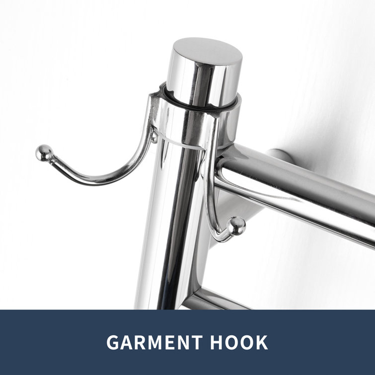 Polished Stainless Steel 10-Bar Wall Mounted Electric Towel Warmer