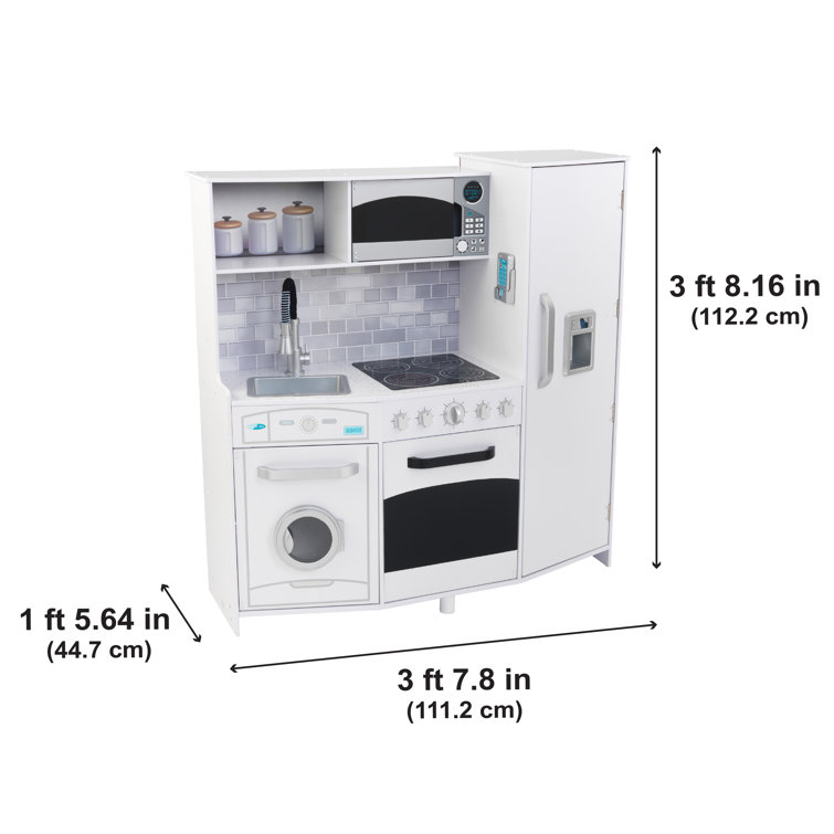 Large White Wooden Play Kitchen with Lights & Sounds