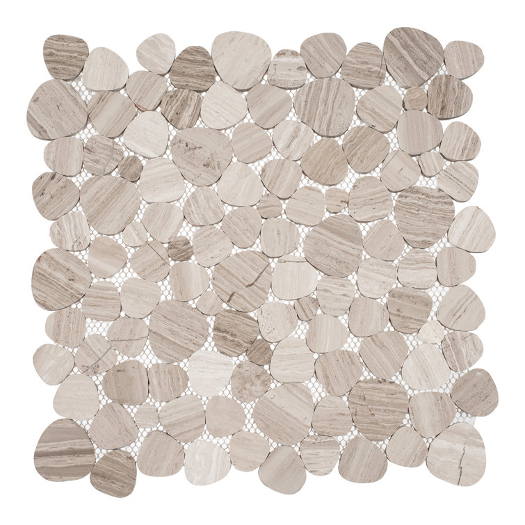 Oasis Natural Brown Marble Pebble Mosaic Tile