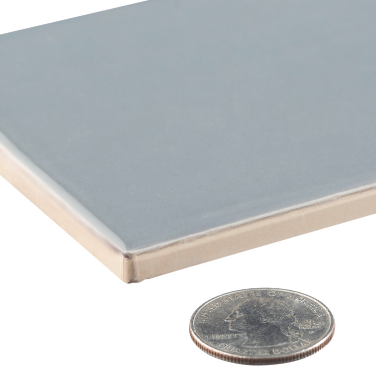 Perfecto Marvelli 4'' x 16'' Gray Ceramic Textured Subway Tile