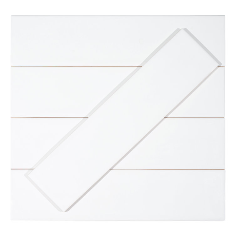 Perfecto Mirabella 4" x 16" White Glazed Ceramic Subway Tile