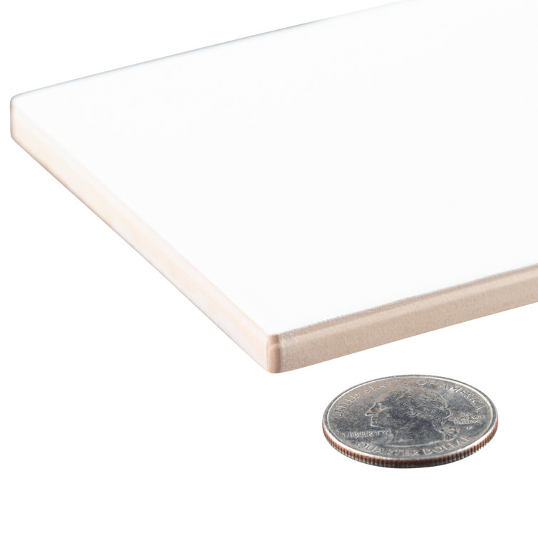 Perfecto Mirabella 4" x 16" White Glazed Ceramic Subway Tile