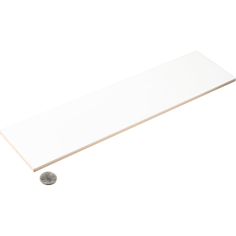 Perfecto Mirabella 4" x 16" White Glazed Ceramic Subway Tile