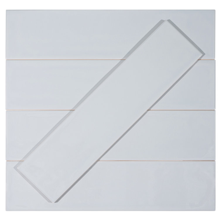 Perfecto Mirabella 4" x 16" Gray Glazed Ceramic Subway Tile