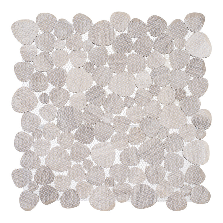 Oasis Natural Brown Marble Pebble Mosaic Tile