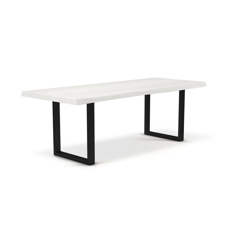 Pewter U-Base 92" Sandblasted Grey Acacia Dining Table