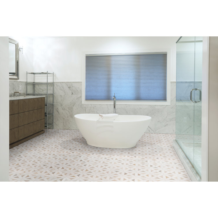Angora Geometric 12" x 12" Polished Marble Mosaic Tile