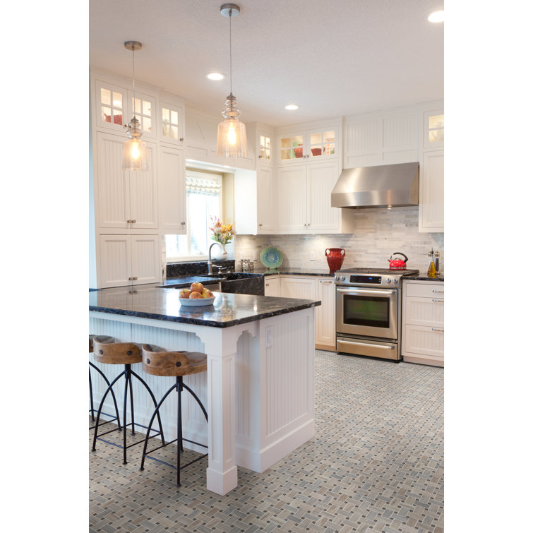 Angora Basketweave 12" x 12" Polished Marble Mosaic Tile