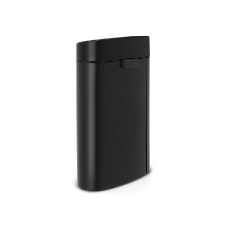 Matte Black Stainless Steel Touch Bar Trash Can, 3.2 Gallon