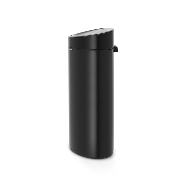 Matte Black Stainless Steel Touch Bar Trash Can, 3.2 Gallon