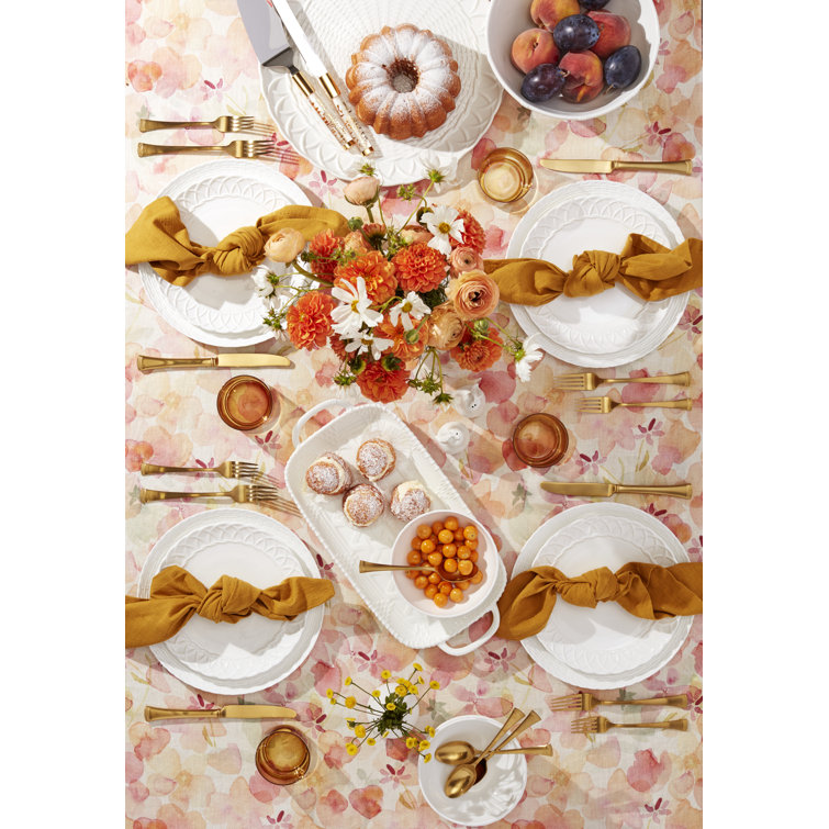 White Porcelain 12-Piece Embossed Dinnerware Set