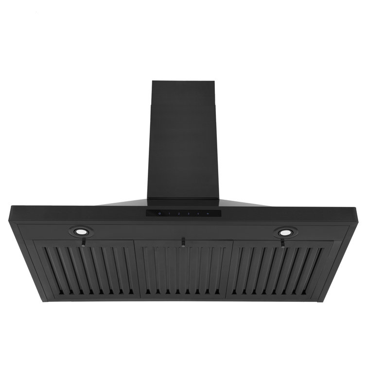 36-Inch Black Stainless Steel Convertible Wall Mount Range Hood