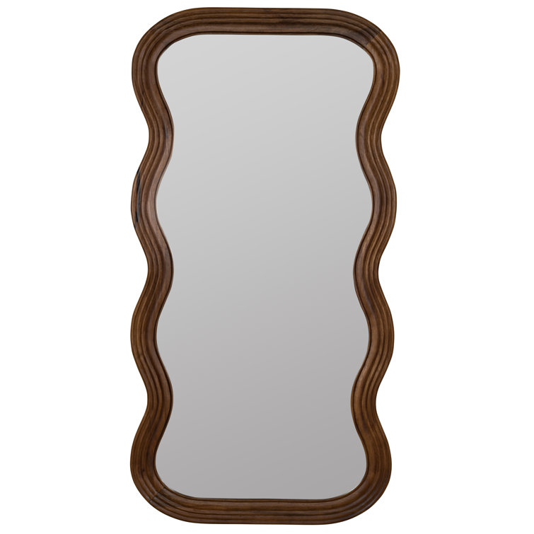 Walnut Full Length Rectangular Wood Mirror