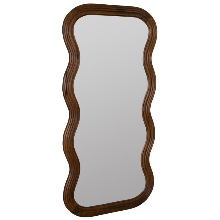 Walnut Full Length Rectangular Wood Mirror