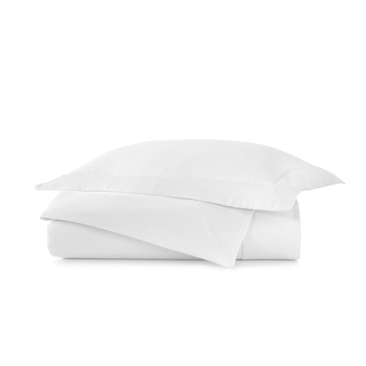 Angelina King-Size White Egyptian Cotton Modern Coverlet