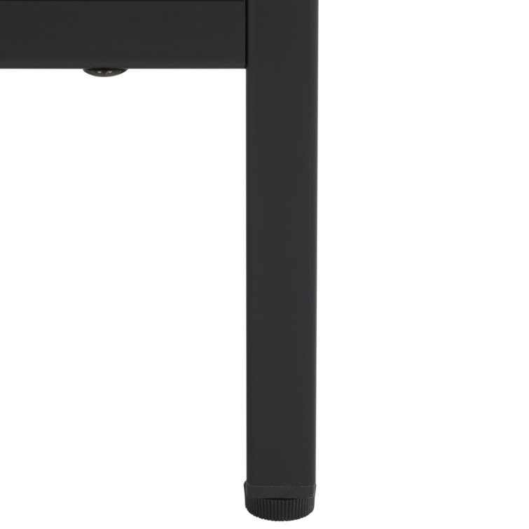 Oak and Black 2-Drawer Fluted Nightstand with Cone Legs