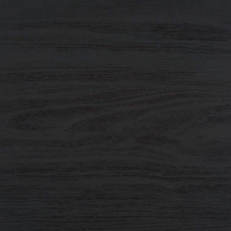 Black Veneer 2-Drawer Nightstand with Gold Handles