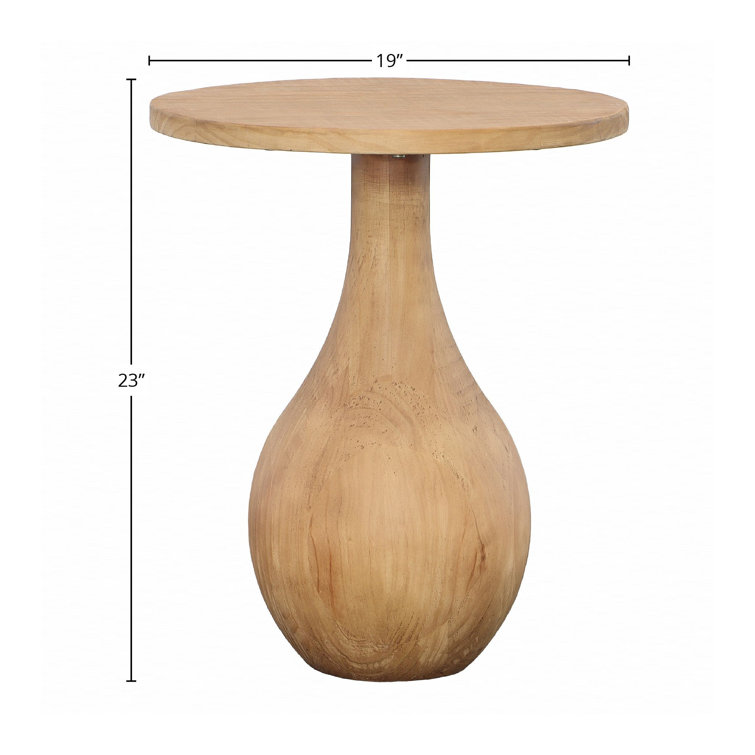 Natural Pine Round Wood End Table