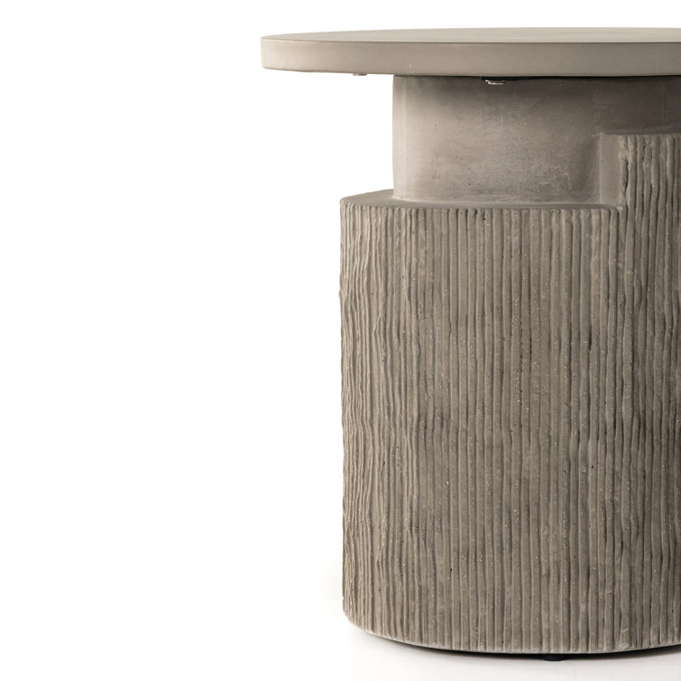 Huron 20" Transitional Outdoor Round Concrete End Table